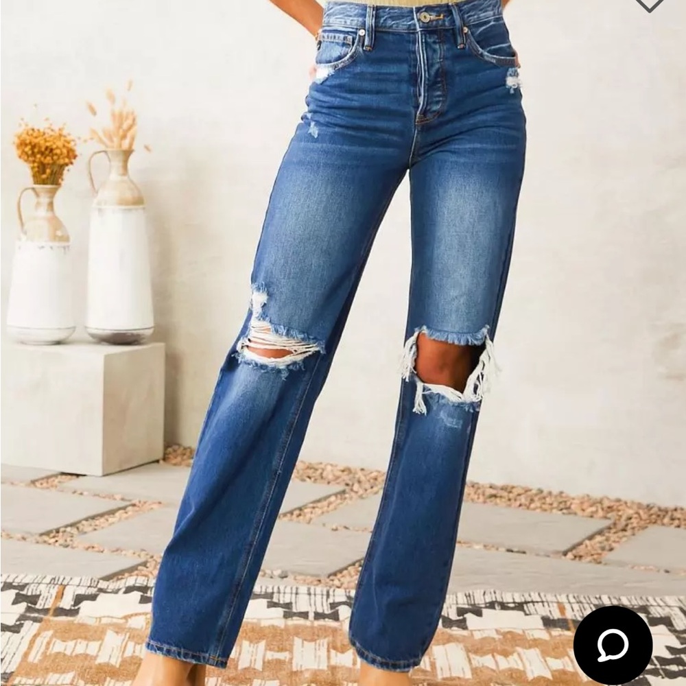 KANCAN Vintage 90s straight high waisted jeans . Size 28 length 32 - Picture 2 of 8